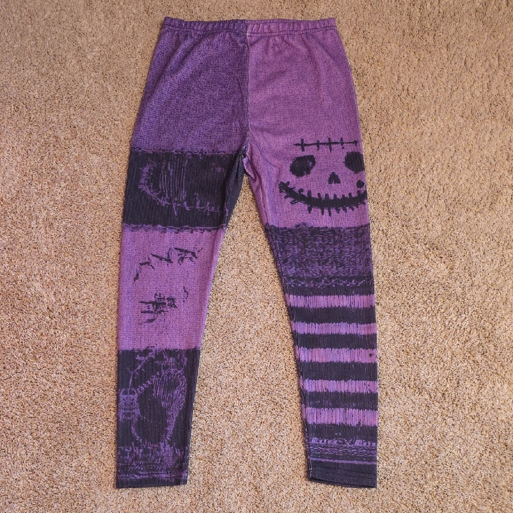 Purple and Black Kids Leggings